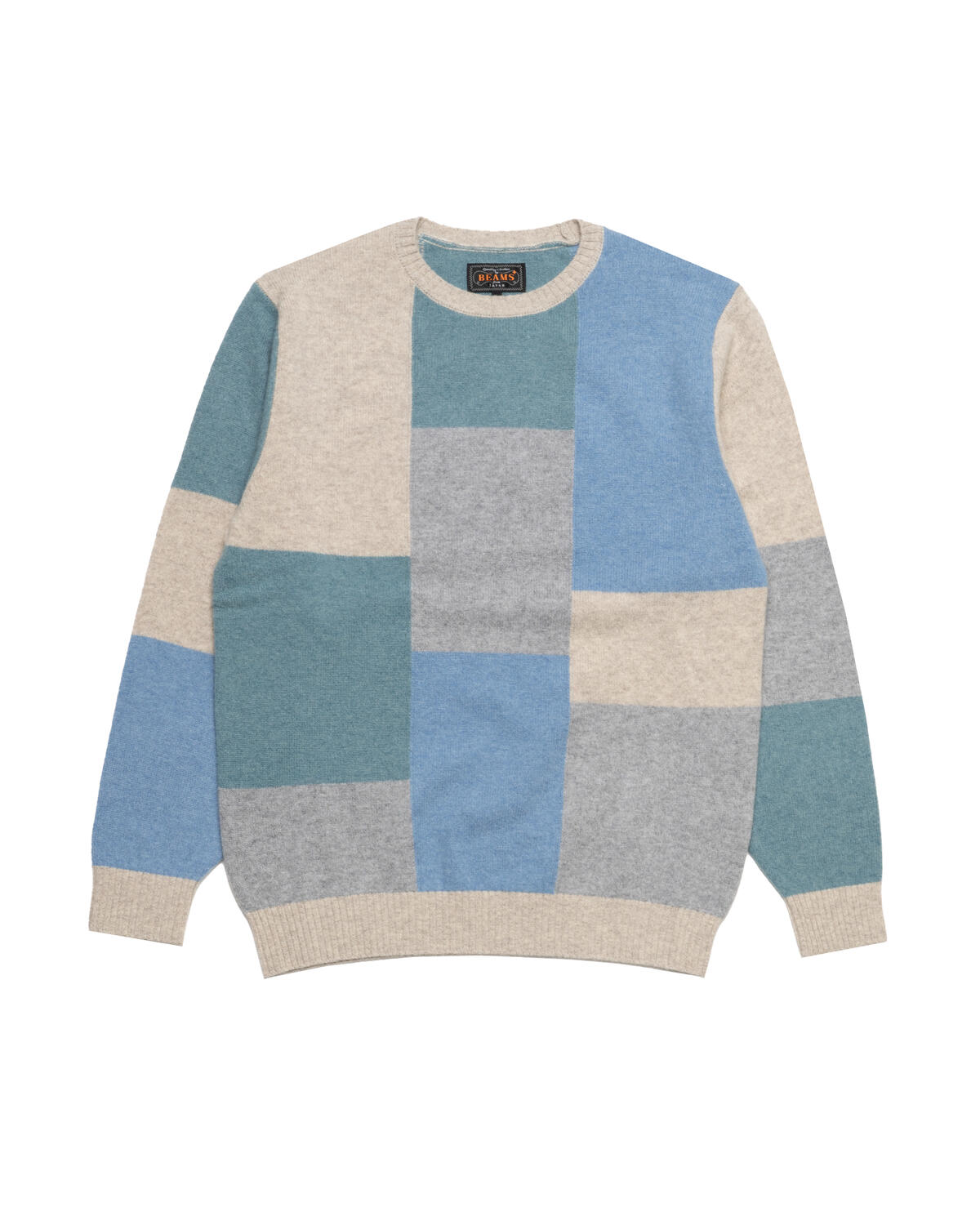 Beams+ Crew Intarsia Block Pattern | 38150231103-70 | AFEW STORE
